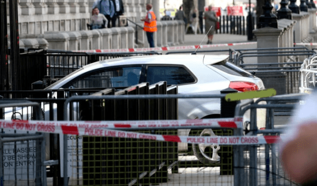 Un hombre detenido tras chocar su carro contra la reja del palacio de Buckingham