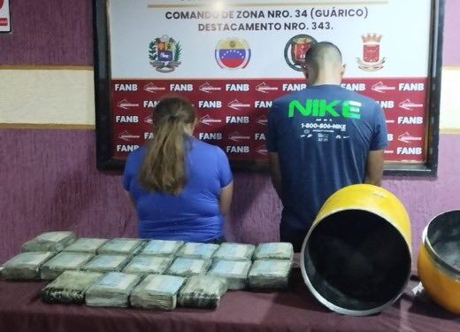 Atraparon en Guárico a dos maleantes que ocultaban 20 kilos de cocaína en un compresor de aire (Video)
