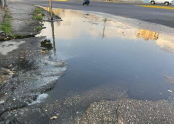 Aguas residuales rodean entrada del Mercado Libre de Maracay (FOTOS)