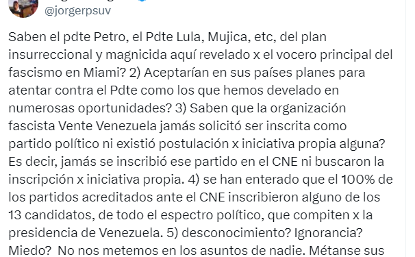 Jorge Rodríguez arremetió contra Petro, Lula y Pepe Mujica: «Métanse sus opiniones por donde les quepan»
