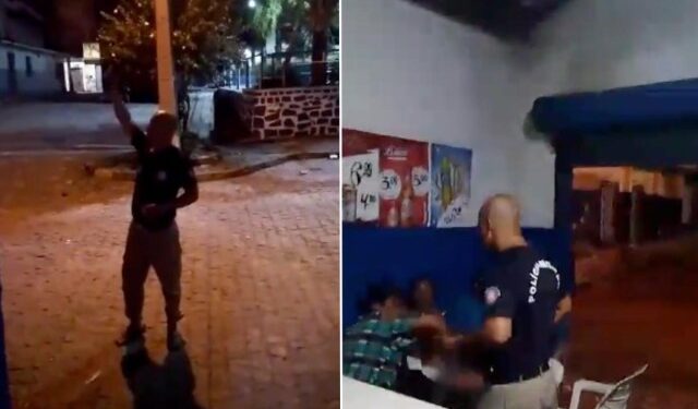 VIDEO: Policía abofetea a una mujer y ella le responde con un botellazo en la cabeza