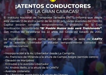Conozca las vías que estarán cerradas en Caracas por la movilización oficialista