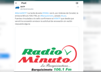 Conatel sacó del aire a emisora de radio Minuto 106.1 FM en Barquisimeto