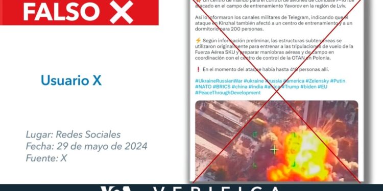 ¿Imagen muestra ataque a un centro de comando de F-16 en Lviv? Falso