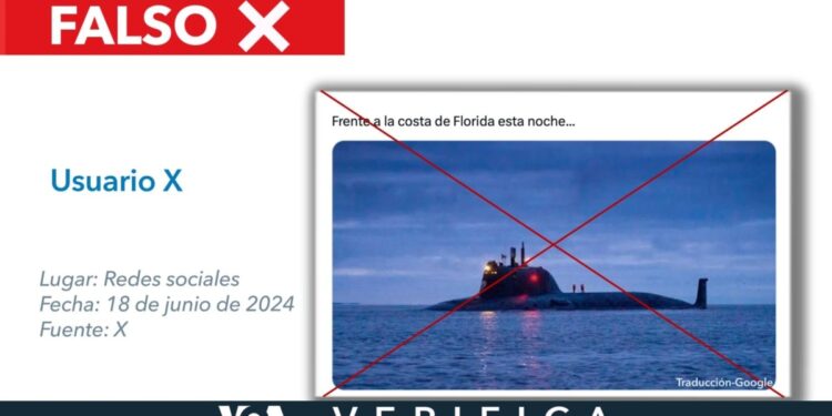 la foto de X sobre un submarino ruso en la costa de Florida es una desinformación