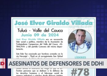 Este año 78 líderes sociales han sido asesinados en Colombia, según ONG