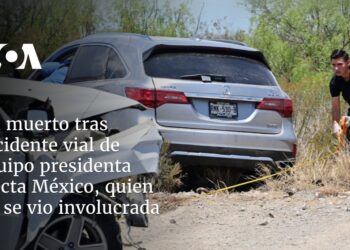 Un muerto tras accidente vial de equipo presidenta electa México, quien no se vio involucrada