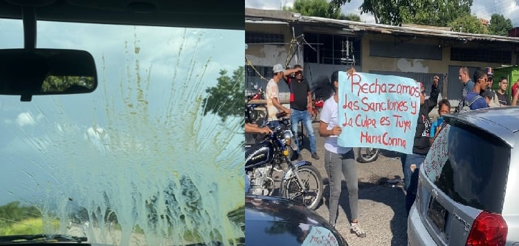 Encapuchados atacan caravana de María Corina Machado en zona norte del Táchira…llego a Coloncito.