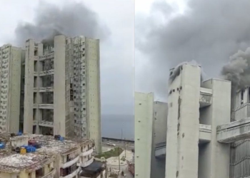 Se registra incendio en edificio Girón en La Habana