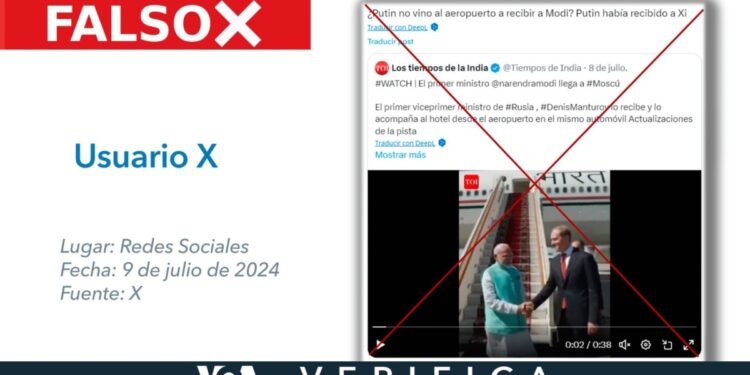 Es falso que Vladimir Putin recibió personalmente a Xi Jinping en su última visita a Rusia