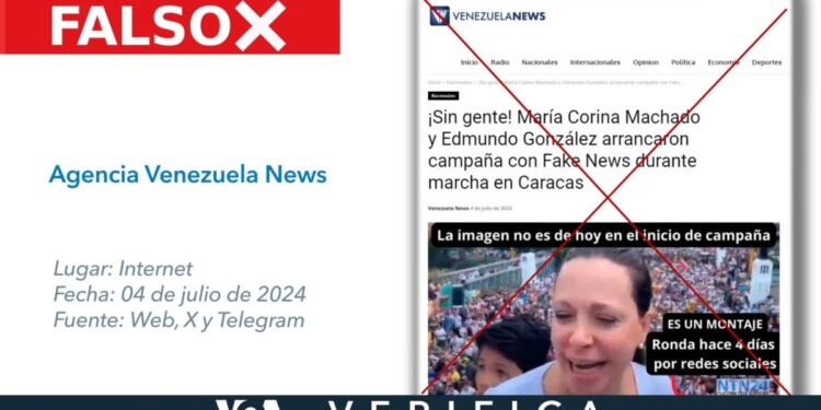 Es falso que María Corina Machado y Edmundo González iniciaron la campaña electoral “sin gente” y con “fake news”