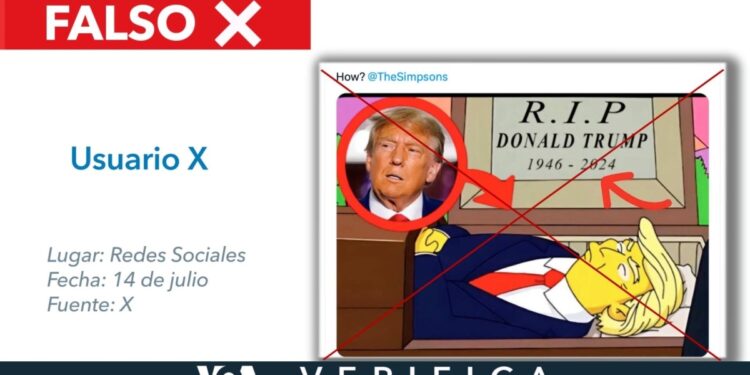 ¿Los Simpson predijeron el atentado y muerte del expresidente Donald Trump? Falso
