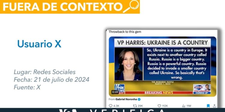 Publicaciones virales sacan de contexto una frase de Kamala Harris sobre Ucrania