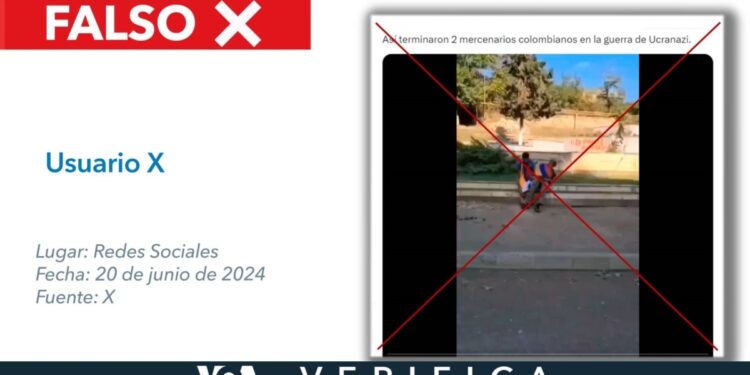 Es falso que este video muestra a dos mercenarios colombianos siendo ejecutados en medio de la guerra en Ucrania