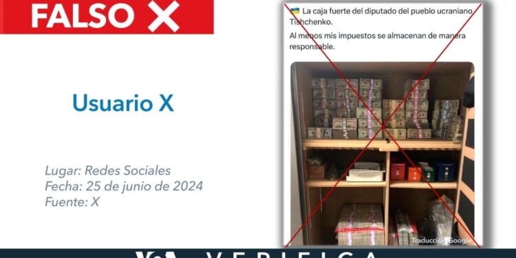 No, esta imagen viralizada en X no es la caja fuerte de un diputado ucraniano