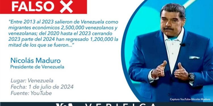 El discurso falso del presidente Nicolás Maduro sobre las cifras de migración sobre Venezuela