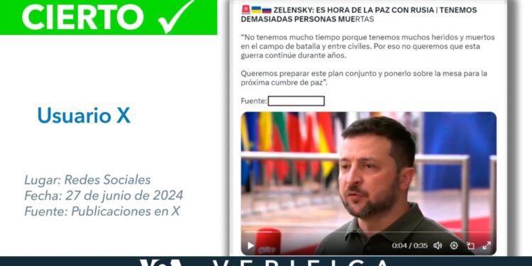 Es cierto que Volodymyr Zelenskyy afirmó que “no queremos que la guerra continúe por años”