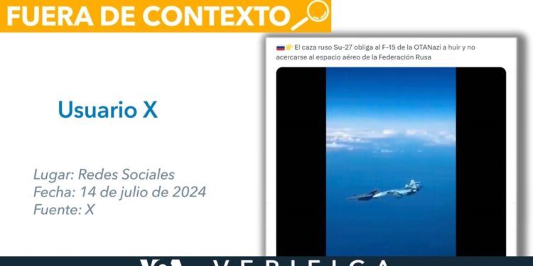 El video de un caza ruso Su-27 interceptando un F-15 de la OTAN no fue grabado en 2024