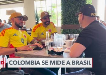 Fanáticos colombianos apoyan a su selección en California