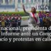 En día nacional, presidenta de Perú brinda informe ante un Congreso semivacío y protestas callejeras