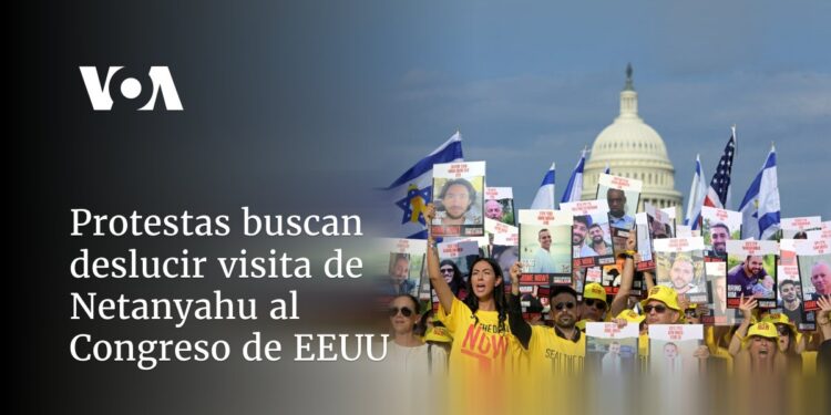 Protestas buscan deslucir visita de Netanyahu al Congreso de EEUU
