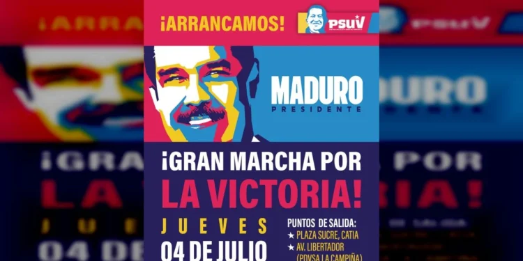 Caracas se moviliza desde dos puntos rumbo a la ‘Gran Marcha de la Victoria’ a favor de Nicolás Maduro