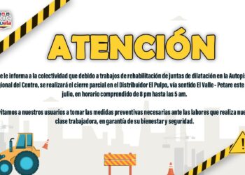 MPPT informó cierre temporal del distribuidor el Pulpo por trabajos en la Autopista Regional del Centro