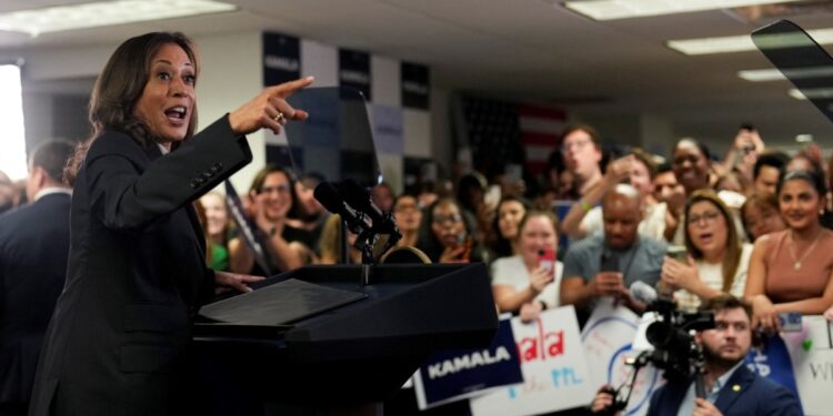 Kamala Harris, la primera mujer vicepresidenta de EEUU, despierta el entusiasmo de las filas demócratas luego de semanas de incertidumbre.