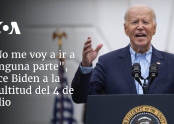 «No me voy a ir a ninguna parte», dice Biden a la multitud del 4 de Julio