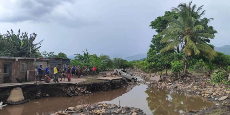 Cumanacoa y los sectores que sufrieron daños por el paso del huracán Beryl en el mar Caribe