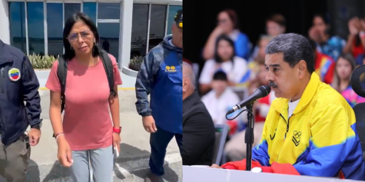Árbol le cayó encima a Delcy Rodríguez en Cumanacoa: «Quedó muy golpeada», confirmó Maduro