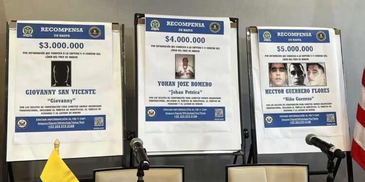 EE.UU. y Colombia ofrecen $12 millones por información que ayude a capturar a líderes del Tren de Aragua