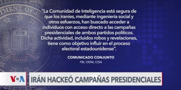 FBI confirma intento de intromisión iraní en elecciones de EEUU