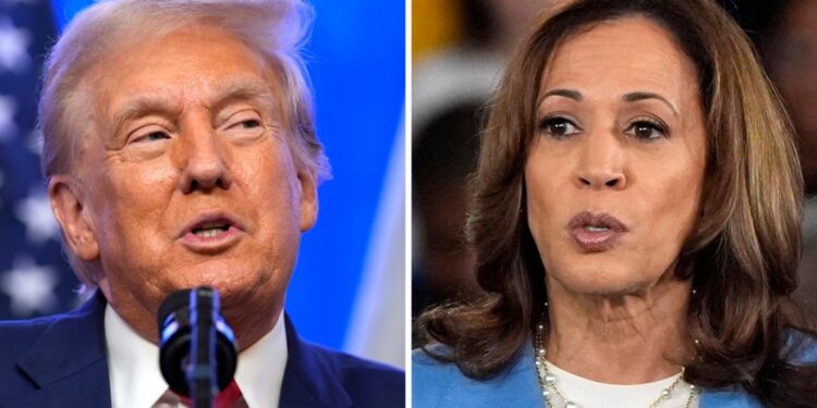 Una encuesta muestra una pequeña diferencia a favor de la vicepresidenta Harris sobre el expresidente Trump