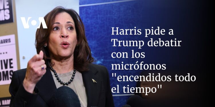 Harris pide a Trump debatir con los micrófonos «encendidos todo el tiempo»