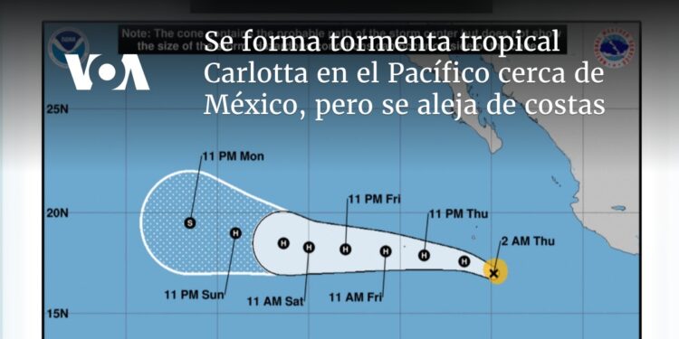 Se forma tormenta tropical Carlotta en el Pacífico cerca de México, pero se aleja de costas