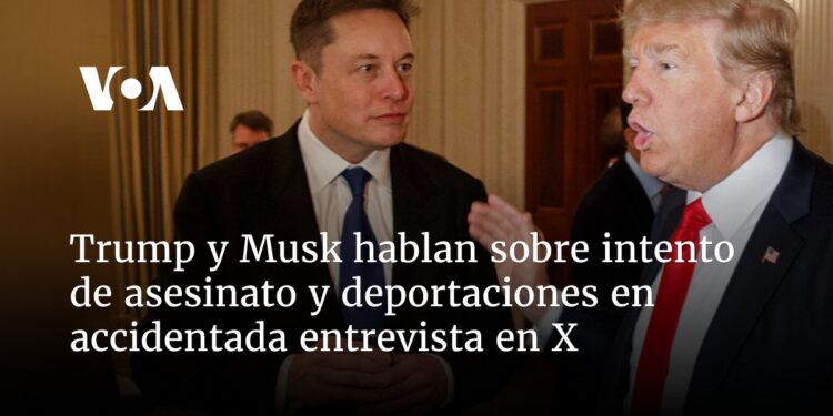 Trump y Musk hablan sobre intento de asesinato y deportaciones en accidentada entrevista en X