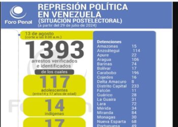 Documentan 1.393 detenidos con cargos  de terrorismo por protestas ante fraude electoral