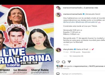 Youtubers venezolanos anuncian live con María Corina Machado