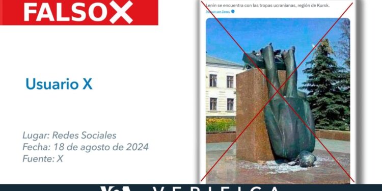 Esta estatua de Lenin no fue derribada por soldados ucranianos en agosto de 2024: es una imagen antigua