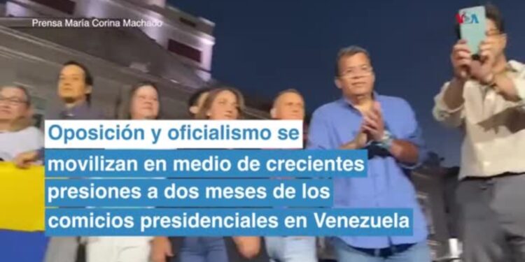 Oposición venezolana se manifiesta a dos meses de las elecciones presidenciales