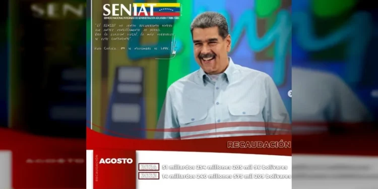 SENIAT recaudó más de 51 millardos de bolívares en el mes de agosto