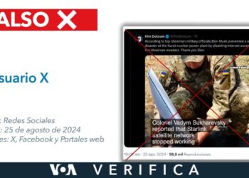 No, United24 no informó que Elon Musk deshabilitó Starlink para “evitar un desastre nuclear” en Kursk