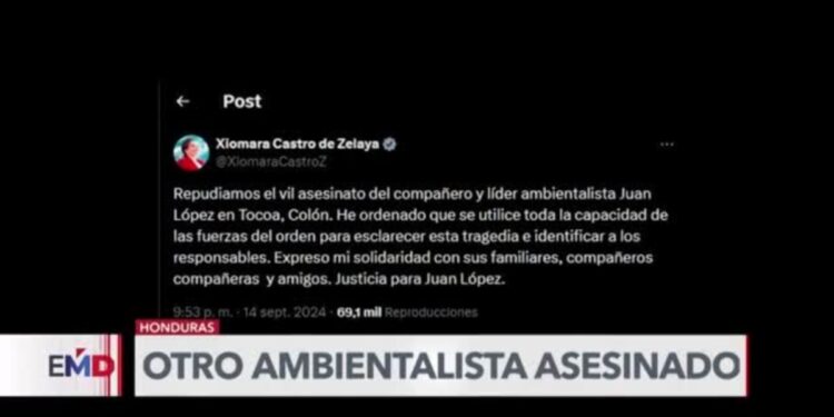 Gobierno de Honduras busca esclarecer asesinato de ambientalista