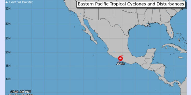 Dos muertos en la costa del Pacífico sur mexicano por el azote del huracán John antes de degradarse