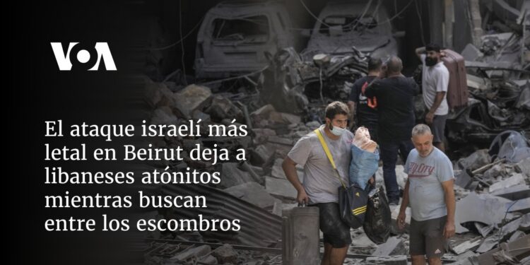 El ataque israelí más letal en Beirut deja a libaneses atónitos mientras buscan entre los escombros