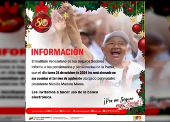 Inicia deposito de la pensión y abono del primer mes de aguinaldo en Venezuela