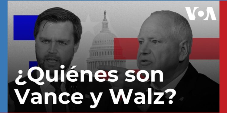 perfiles de los candidatos a la vicepresidencia J.D. Vance y Tim Walz