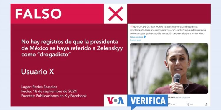 Claudia Sheinbaum no calificó a Volodymyr Zelenskyy como un drogadicto