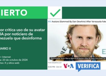 Un actor ha cuestionado uso de su avatar de IA en noticiero que ha propagado desinformación en Venezuela